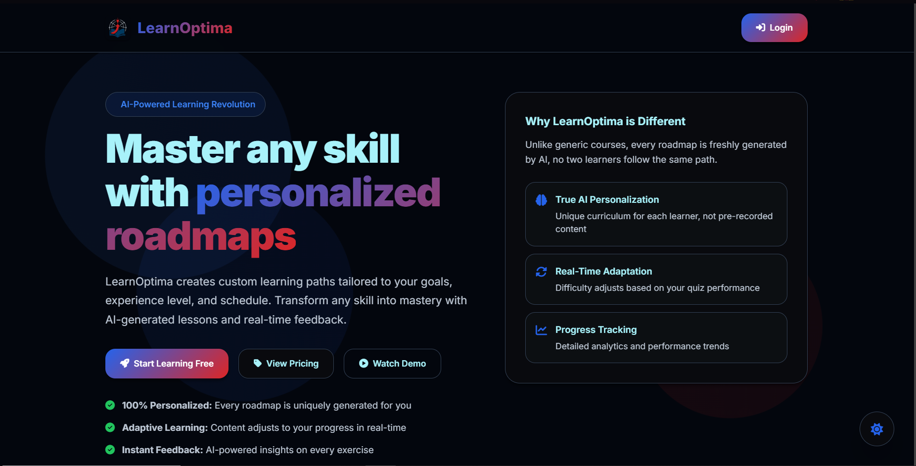 Learn Optima - AI Learning Platform